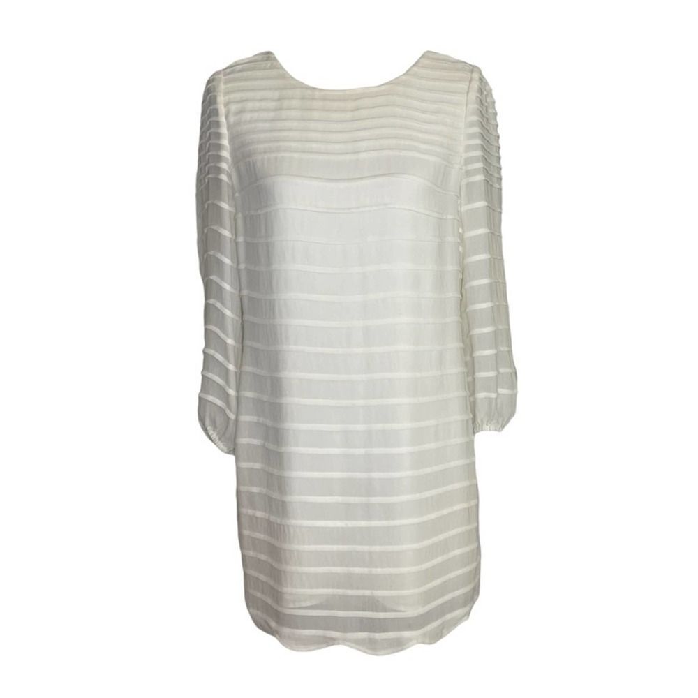 Massimo Dutti Long Sleeve Mini Dress Cream size 42 Large